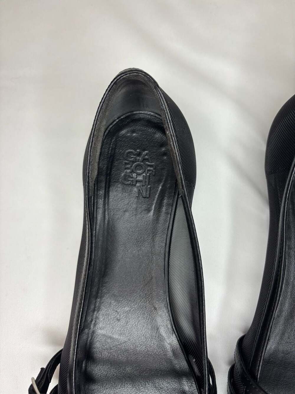 Gia Borghini Felice Mesh Square Toe Ballet Flats with Double Buckle Straps - Picture 4 of 10